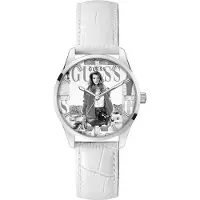 GUESS GW0289L1 Damen-Armbanduhr, Edelstahl-Gehäuse, Leder-Armband