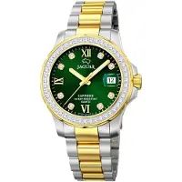 Jaguar Damen Analog Uhr Executive Luxus Edelstahl Armbanduhr silber gold UJ893/3