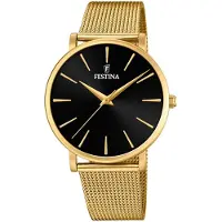Festina Quarzuhr "Ladies Classic", gold (goldfarben, schwarz), Armbanduhren, Damen, goldfarben, Quarzuhr, Armbanduhr, Damenuhr, Edelstahlarmband