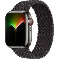 Apple Geflochtenes Solo Loop für Watch | 44/45/46/49 mm - Größe 11 - Black Unity