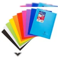 Clairefontaine 30x Koverbook, Heft 24x32 cm 48 Blatt 90g, kariert 5/5 mit Rand, Einband aus transparentem Polypropylen - Sortiert 981601C