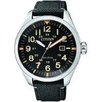 Citizen Eco Drive Herrenuhr analog Quarz schwarz Textilband AW5000-24E