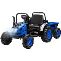 Milly Mally Farmer Elektrotraktor mit Deichsel Blau