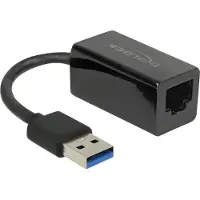 DeLOCK 65903, USB Typ-A, RJ-45, RJ-45, Schwarz, 0,135 m, Aktivität, Leistung