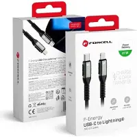 Forcell 3m USB-C-Lightning Kabel, 27W, Nylon Schwarz
