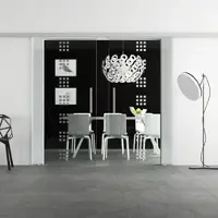 Levidor Doppelglasschiebetür Komplettset 2x 65 x 205 cm Stuttgart Aluminium mit Stangengriffen