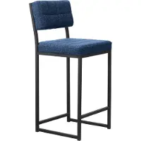 Skye Decor , Retro - Navy Blue, Barhocker, Marineblau, 100% Leinen, 40 x 40 x 98 cm