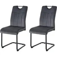 Xonox .home Schwinger-Stuhl 2er Set Lisa Velouroptik anthrazit (B/H/T): 43 x 98 x 61 cm