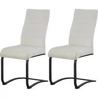 Xonox .home Schwinger-Stuhl 2er Set Leni Strukturstoff creme (B/H/T): 43 x 98 x 59 cm