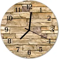 Tulup Glasuhr Wanduhr Küchenuhr Echt-Glas 30fi cm Mauer beige