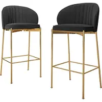 Mirjan 24 Barhocker Muz BS-1258/GL (2er-Set), Wohnzimmer Sitzhocker-Set (Farbe: 77-Schwarz)