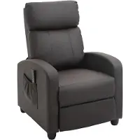 Dopwii Relaxsessel Fernsehsessel mit Vibrationsmassage, Liegefunktion, 2 Massagepunkte, Fernbedienung, 68 x 88 x 98 cm Braun