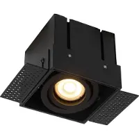Licht-Erlebnisse Einbauleuchte Boden Aluminium Schwarz GU10 eckig Modern Bodeneinbaustrahler