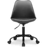 DazHom Bürostuhl Schreibtischstuhl Ergonomisch Drehstuhl Chefsessel Kunstleder höhenverstellbar Schwarz