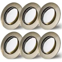 NCC-Licht 6er Set Einbaustrahler Messing grün gebürstet Ø75mm Lochbohrung mit LED Modul 4,8 Watt 400 Lumen CCT 3000/4000/6000K ultra flach 30mm schwenkbar