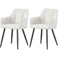Xonox .home Stuhl 2er Set Bella Chenille-Optik creme (B/H/T): 55 x 82 x 62 cm