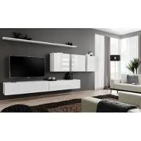 ASM-Moebel Anbauwand Wohnwand Wohnzimmer Schrankwand SWITCH VII mit Push - Click