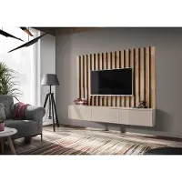 ASM-Moebel Wohnwand Anbauwand Wohnzimmer Schrankwand VERTI II CAS mit Push - Click System