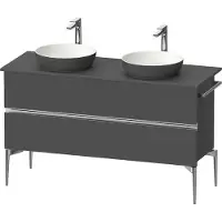 Duravit Sivida Konsolenwaschtischunterbau, 2 Schubkästen, Griffleiste chrom, 1315x475x548mm, SV4661010490000, Farbe: Graphit matt