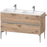 Duravit Sivida Waschtischunterbau, 2 Schubkästen, Griffleiste chrom, 1280x477x591mm, zu ME by Starck, SV4647010550000, Farbe: Eiche Marmoriert