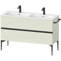 Duravit Sivida Waschtischunterbau, 2 Schubkästen, Griffleiste Diamantschwarz Matt, 1280x477x591mm, zu ME by Starck, SV46470BDHH0000, Farbe: Blassgrün matt