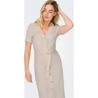 ONLY Hemdblusenkleid "ONLSIESTA SS LIN BL SHIRT DRESS PNT NOOS" Brusttaschen mit Leinen
