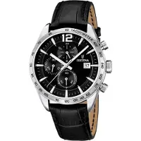 Festina Timeless Chrono Armbanduhr Lederband Edelstahlgehäuse F16760/4