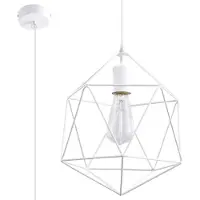 Sollux Geometrische Home-Office-Beleuchtung Kreative Beleuchtung Minimalistische Dekoration Glühlampenfrei Aus Stahl gefertigt Hängeleuchte Gaspare Weiß Größe 30x30x132