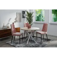 WFL GROUP Runder Ausziehbarer Esstisch für 8-12 Personen - Loft Style Tisch mit Weißen Metallbeinen - 120 bis 200 cm - Industrieller Tisch für Wohnzimmer - Spacesaver - Sonoma Eiche - 120 cm