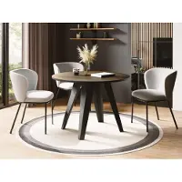 WFL GROUP Esstisch Glory im Industriestil - Modern, Rund - Ausziehbar von 100 cm bis 140 cm, Pulverbeschichtete Metallbeine - Lefkas Eiche