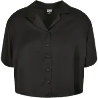 Urban Classics Kurzarmshirt "Damen Ladies Viscose Satin Resort Shirt" 1 Stk.