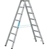 Zarges gebördelte Stehleiter, eloxiert Saferstep B 2x7 Stufen