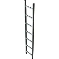 Zarges Schachtleiter 400mm lichte Breite Edelstahl, 8 Sprossen