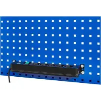 RAU Energieleiste für höhenverstellbare Arbeitsplatzsysteme Serie E, 5x Schutzkontakt-Steckdose, beleuchteter Ein/Aus-Schalter, 2m Kabel