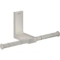 Hansgrohe AXOR Universal Rectangular Toilettenpapierhalter, Metall, doppelt, 42657