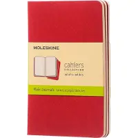 Moleskine Notizbuch Cahier Large, Notizhefte, Karton Softcover, rot, 3 x 40 Blatt / 80 Seiten, 70 g/m2, blanko, A5, 3 Stück