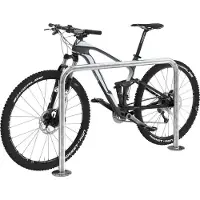 WSM Anlehnbügel , 2-seitig, B 1000 x T 48 x H 800 mm, Stahl verzinkt, zum Aufdübeln