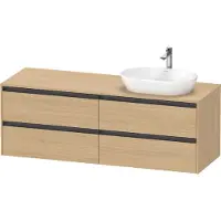 Duravit Waschtischunterschrank Ketho.2 160x55cm, B re, Ei Nat, 4 Schub., wandhängend
