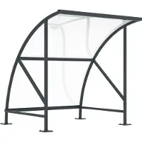 WSM Überdachungssystem Modell Bamberg, transparent, B 2040 mm, verkehrsweiß RAL 9016