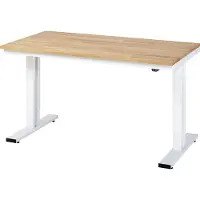 RAU Werktisch Serie adlatus 300, Buche-Massiv-Platte, B 1500 x T 800 x H 720 - 1120 mm