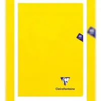 Clairefontaine 10x Heft A4 Mimesys, 24 Blatt 90g, französische Lineatur Seyès, Einband aus Polypropylen - Gelb 343101C