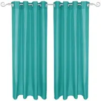 Arsvita 2er Pack Gardine Blickdicht Alessia mit Ösen 140x245cm türkis