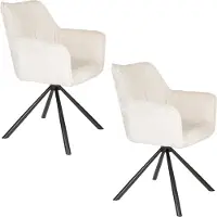 Housecraft living Kodak Esszimmerstuhl mit Armlehne Beige - 2 er Set