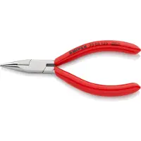 Knipex Flachrundzange DIN ISO 5745 Länge 125mm mit Schneide gerade Chrom Kunststoff-Überzogen - 25 03 125
