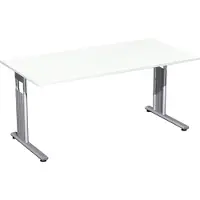 Geramöbel Schreibtisch Flex S-617103-WS 160x80x68-82mm weiß/silber