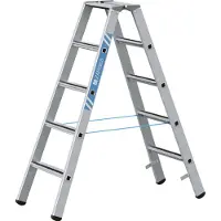 Zarges gebördelte Stehleiter, eloxiert Saferstep B 2x5 Stufen