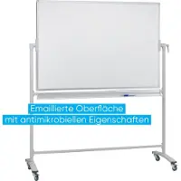 Franken Whiteboard Mobil mit Drehfunktion Emaille antimikrobiell