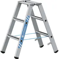 Zarges gebördelte Stehleiter, eloxiert Saferstep B 2x3 Stufen