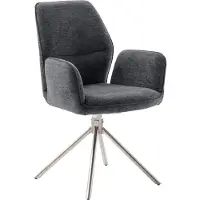 MCA 2er Set Stuhl Greyton mit Armlehnen | Edelstahl | drehbar | anthrazit