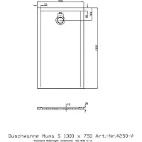 Hoesch Duschwanne MUNA S 1300x750x30mm we